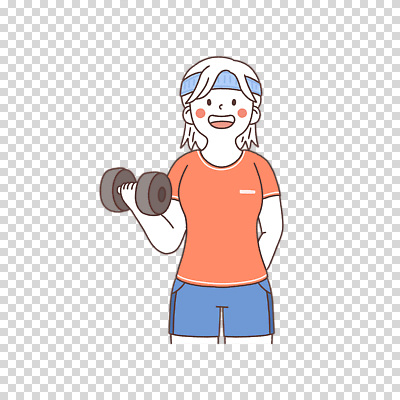 편집이미지 여자 한명 들기 누끼 운동복 아령 머리띠 PNG 1 옷 장신구 모션 사람 파일형식