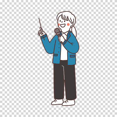 전신 편집이미지 여자 한명 들기 누끼 마이크 지시봉 PNG 1 음향기기 모션 사람 파일형식