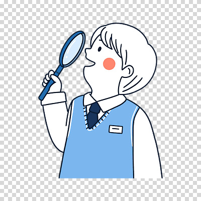 편집이미지 남자 교복 청소년 돋보기 한명 들기 누끼 상반신 관찰 PNG 1 옷 모션 사람 파일형식