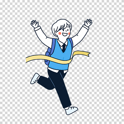 전신 편집이미지 남자 교복 배낭 청소년 한명 누끼 달리기 손들기 만세 결승선 PNG 1 옷 가방 모션 사람 파일형식