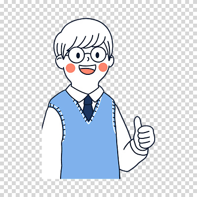 편집이미지 남자 교복 청소년 한명 누끼 상반신 따봉 PNG 안경낌 1 옷 안경 사람 최고 파일형식
