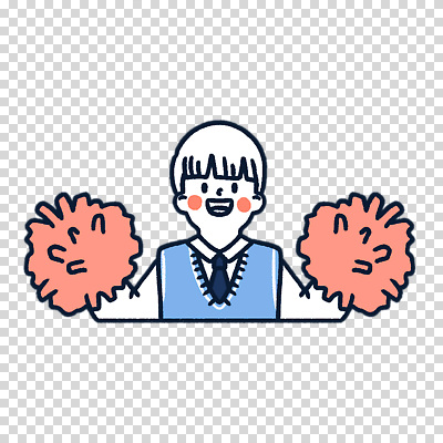 편집이미지 남자 교복 청소년 한명 들기 누끼 상반신 응원수술 PNG 1 옷 모션 사람 응원용품 파일형식