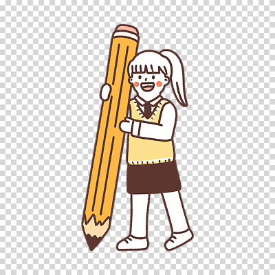 전신 편집이미지 여자 교복 청소년 한명 누끼 연필 노란색 잡기 PNG 1 옷 컬러 모션 학용품 사람 필기구 파일형식