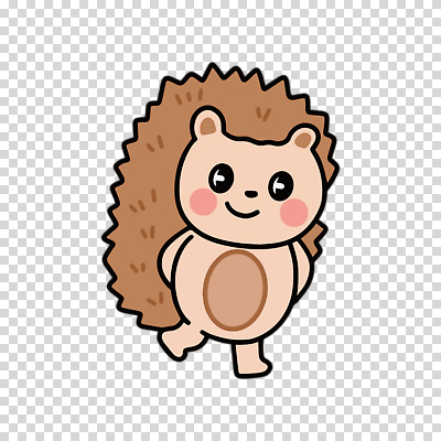 편집이미지 누끼 사람없음 갈색 PNG 고슴도치캐릭터 컬러 동물캐릭터 고슴도치 파일형식