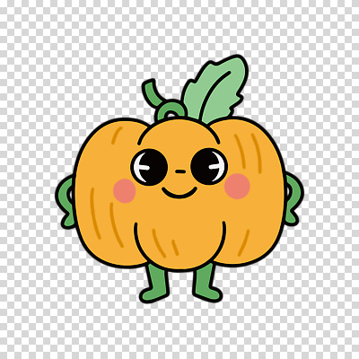 편집이미지 허리손 잎 누끼 사람없음 주황색 PNG 단호박 호박캐릭터 식물 캐릭터 컬러 포즈 호박 파일형식