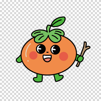 편집이미지 들기 누끼 사람없음 주황색 나뭇가지 과일캐릭터 PNG 홍시 나무 캐릭터 컬러 모션 감 파일형식