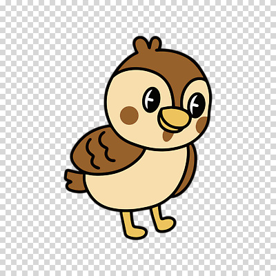 편집이미지 누끼 사람없음 갈색 새캐릭터 참새 PNG 컬러 동물캐릭터 조류 파일형식