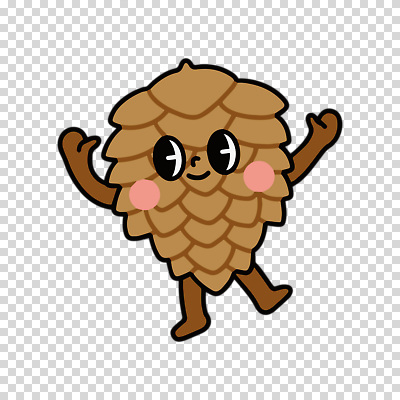 편집이미지 캐릭터 누끼 사람없음 갈색 만세 솔방울 PNG 컬러 모션 파일형식