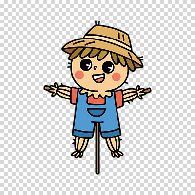 편집이미지 캐릭터 누끼 사람없음 밀짚모자 허수아비 PNG 모자_잡화 농업 파일형식