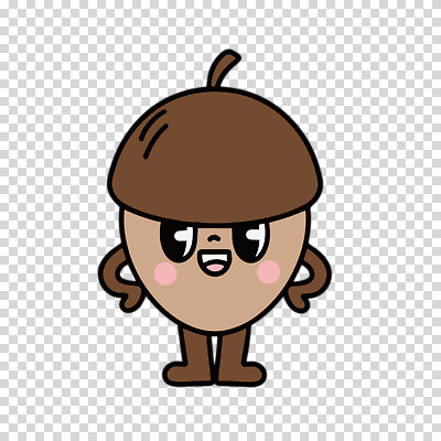 편집이미지 허리손 누끼 사람없음 갈색 도토리 PNG 도토리캐릭터 캐릭터 컬러 포즈 견과류 파일형식