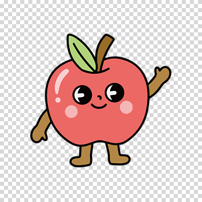 편집이미지 누끼 사람없음 빨간색 손들기 사과 PNG 사과캐릭터 캐릭터 컬러 과일 모션 파일형식