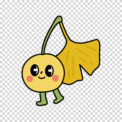 편집이미지 캐릭터 누끼 사람없음 노란색 은행잎 PNG 은행열매 열매 컬러 잎 파일형식