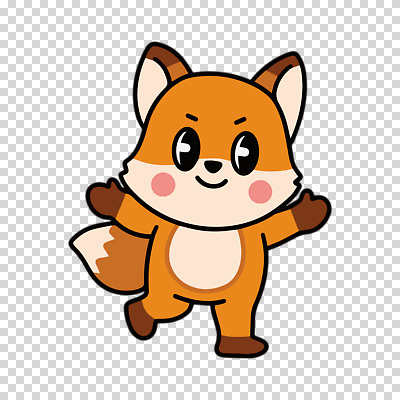 편집이미지 누끼 사람없음 주황색 만세 PNG 다리들기 여우캐릭터 컬러 동물캐릭터 모션 여우 파일형식
