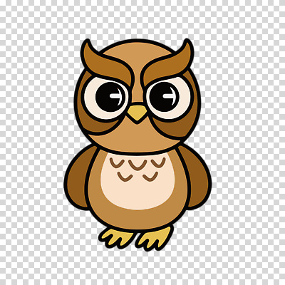 편집이미지 누끼 사람없음 갈색 새캐릭터 부엉이 PNG 컬러 동물캐릭터 조류 파일형식