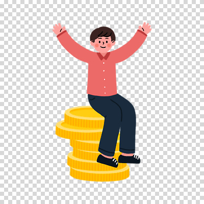 전신 편집이미지 남자 한명 누끼 앉기 만세 PNG 동전탑 1 모션 사람 쌓기 동전 파일형식 돈 재산 금융 경제