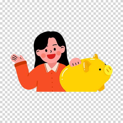 편집이미지 여자 한명 누끼 상반신 손들기 돼지저금통 잡기 PNG 1 모션 사람 저금통 파일형식 저축 금융 경제