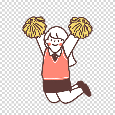 전신 편집이미지 여자 교복 응원 청소년 한명 들기 누끼 점프 만세 응원수술 PNG 1 옷 모션 사람 응원용품 파일형식