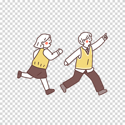 전신 편집이미지 여자 남자 교복 청소년 누끼 두명 달리기 가리킴 PNG 옷 모션 사람 손짓 파일형식