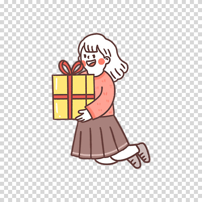 1 모션 선물 사람 상자 파일형식 점프 선물상자 들기 전신 한명 여자 편집이미지 PNG 누끼