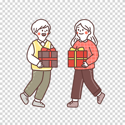 모션 선물 사람 상자 파일형식 선물상자 들기 전신 두명 남자 여자 편집이미지 PNG 누끼