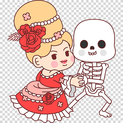 전신 편집이미지 드레스 여자 뼈 해골 한명 누끼 장식 장미 할로윈 춤 PNG 무도회 1 옷 꽃 문화예술 사람 파일형식