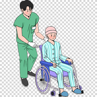 전신 편집이미지 여자 남자 누끼 앉기 두명 간호사 밀기 휠체어 환자복 PNG 옷 모션 사람 환자 의료진 파일형식