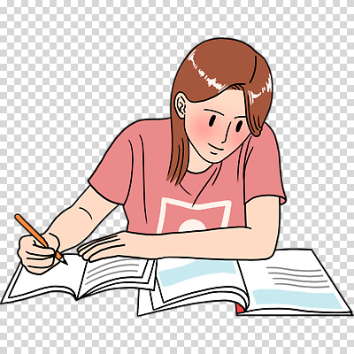 전신 편집이미지 여자 한명 누끼 상반신 책 학습 연필 기록 잡기 PNG 1 교육 모션 학용품 사람 필기구 파일형식