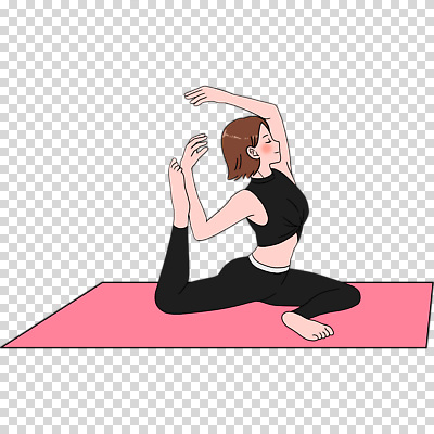 전신 편집이미지 여자 한명 누끼 눈감음 매트 요가복 PNG 비둘기자세 1 요가 모션 사람 운동복 요가자세 파일형식