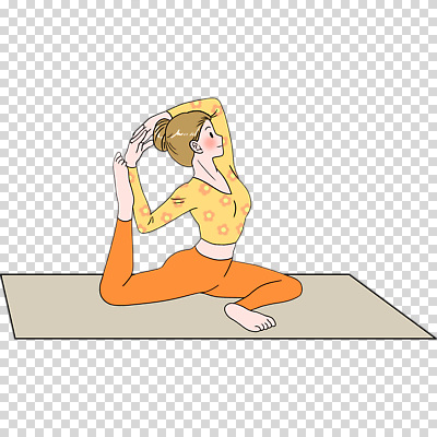 전신 편집이미지 여자 한명 누끼 매트 요가복 PNG 비둘기자세 1 요가 사람 운동복 요가자세 파일형식