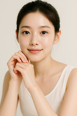 JPG 모델 편집이미지 여자 한명 미소 상반신 성인 뷰티 손모으기 의료성형뷰티 성인여자한명만 편집실사 물광 AI인물포토 AI콘텐츠 1 표정 사람 손짓 CG 여자한명만 성인여자만 파일형식 AI포토