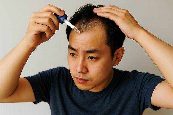 JPG 편집이미지 남자 한명 들기 상반신 성인 약 찡그림 스포이트 심각 탈모 의료성형뷰티 성인남자한명만 편집실사 머리짚기 AI인물포토 AI콘텐츠 1 컨셉 의학 모션 표정 사람 CG 증상 피펫 남자한명만 성인남자만 파일형식 AI포토