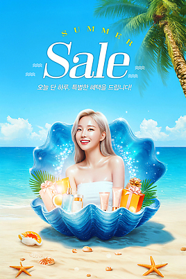PSD 편집이미지 여자 하늘색 하늘 불가사리 한명 미소 상반신 성인 해변 여름 선물상자 모래사장 야자수 세일 화장품 오픈 조개껍데기 의료성형뷰티 성인여자한명만 이미지편집 나무 1 계절 바다 조개 극피동물 표정 선물 사람 파란색 상자 뷰티 여자한명만 성인여자만 파일형식
