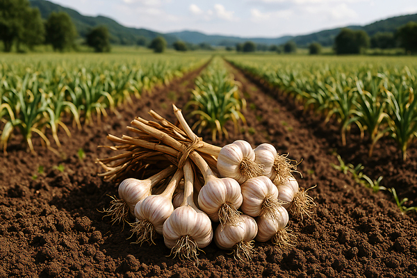 JPG 편집이미지 마늘 사람없음 농사 흙 수확 시골 묶기 마늘밭 통마늘 편집실사 AI포토 AI콘텐츠 밭 농업 채소 모션 CG 파일형식