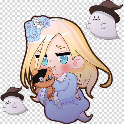 전신 편집이미지 캐릭터 여자 꽃 한명 들기 누끼 곰인형 할로윈 유령 마녀모자 PNG 식물 모자_잡화 1 인형 모션 사람 파일형식