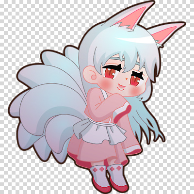 전신 편집이미지 여자 한명 누끼 PNG 구미호 여우꼬리 1 사람 꼬리 파일형식