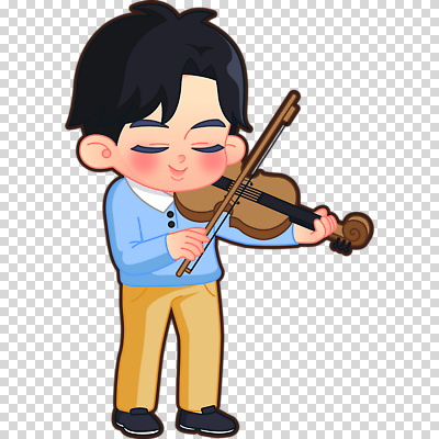 전신 편집이미지 남자 어린이 연주 한명 누끼 눈감음 바이올린 PNG 바이올린활 1 음악 모션 현악기 사람 파일형식