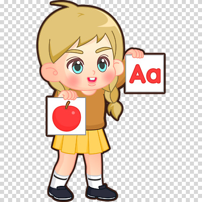 전신 편집이미지 알파벳 여자 어린이 한명 들기 누끼 A 낱말카드 PNG 1 영어 모션 사람 교구 파일형식