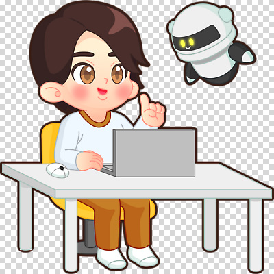 전신 편집이미지 남자 어린이 의자 한명 누끼 앉기 노트북 로봇 책상 PNG 1 가구 모션 사람 전자제품 파일형식