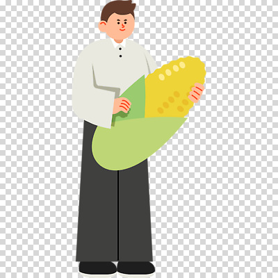 전신 편집이미지 남자 옥수수 한명 들기 누끼 PNG 1 모션 곡류 사람 파일형식
