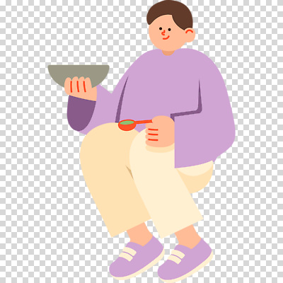 전신 편집이미지 그릇 남자 한명 들기 누끼 앉기 숟가락 웅크림 PNG 1 식기 모션 수저 사람 파일형식