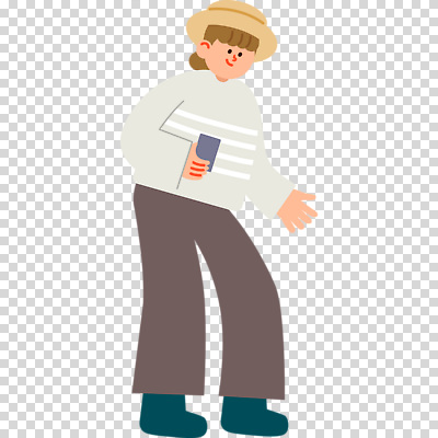 전신 편집이미지 여자 숙이기 한명 들기 누끼 스마트폰 농부 밀짚모자 PNG 직업 모자_잡화 1 포즈 모션 사람 핸드폰 스마트기기 파일형식