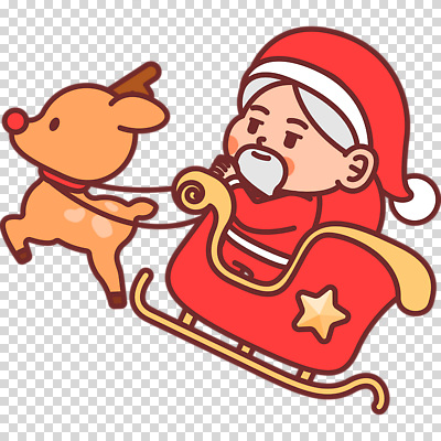 모양 1 옷 크리스마스 모션 사슴 사람 성인 산타클로스 파일형식 보따리 산타모양 산타옷 비행 승차 루돌프 썰매 노년 전신 한명 남자 편집이미지 PNG 누끼