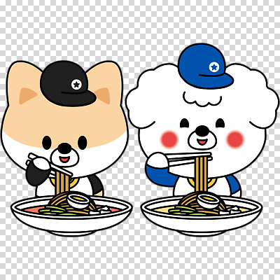 편집이미지 그릇 젓가락 미소 들기 누끼 사람없음 강아지 개캐릭터 삶은계란 물냉면 PNG 캡모자 모자_잡화 식기 동물캐릭터 모션 수저 표정 반려동물 계란 개 계란요리 냉면 파일형식