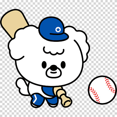 편집이미지 미소 들기 누끼 사람없음 야구방망이 타자 강아지 야구공 개캐릭터 PNG 캡모자 모자_잡화 동물캐릭터 공 모션 표정 반려동물 야구용품 야구선수 개 파일형식