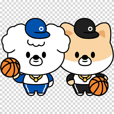 편집이미지 농구공 미소 들기 누끼 사람없음 강아지 개캐릭터 PNG 캡모자 모자_잡화 동물캐릭터 공 모션 농구 표정 반려동물 개 파일형식