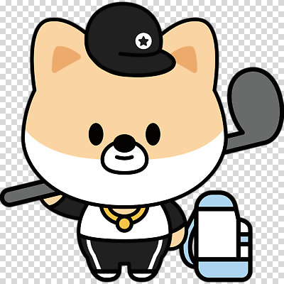 편집이미지 미소 들기 누끼 사람없음 골프채 강아지 골프가방 개캐릭터 PNG 캡모자 모자_잡화 동물캐릭터 가방 모션 골프용품 표정 반려동물 개 파일형식