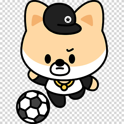 편집이미지 축구공 누끼 사람없음 축구 강아지 집중 슛 개캐릭터 PNG 다리들기 캡모자 모자_잡화 동물캐릭터 컨셉 공 축구용품 모션 반려동물 구기 개 파일형식