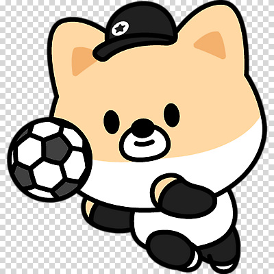 편집이미지 축구공 미소 누끼 사람없음 점프 축구 수비 강아지 개캐릭터 골키퍼 PNG 손뻗기 캡모자 모자_잡화 동물캐릭터 공 축구용품 모션 운동선수 표정 반려동물 구기 개 파일형식