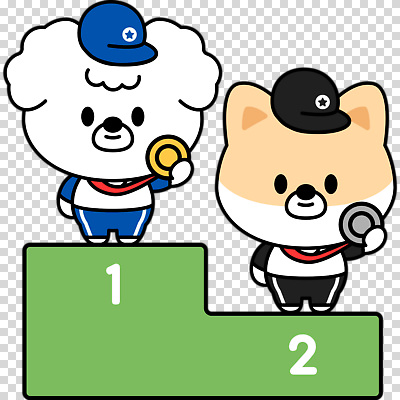 편집이미지 미소 들기 누끼 사람없음 우승 수상_상을받음 강아지 개캐릭터 금메달 PNG 시상대 은메달 캡모자 모자_잡화 동물캐릭터 모션 표정 반려동물 최고 개 메달 파일형식