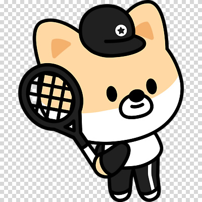 편집이미지 미소 들기 누끼 사람없음 테니스라켓 강아지 개캐릭터 PNG 캡모자 모자_잡화 동물캐릭터 모션 표정 반려동물 테니스 라켓 개 파일형식